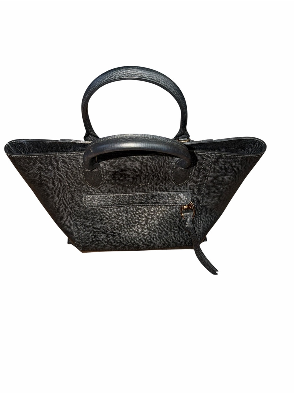 Longchamp  Black Leather Tote Structured Handbag